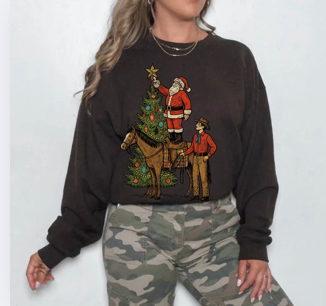 Santa cowboy helper crew