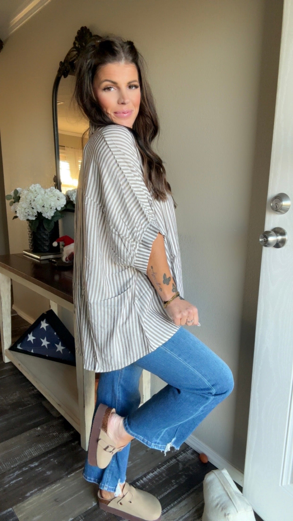 Striped Short Sleeve Top