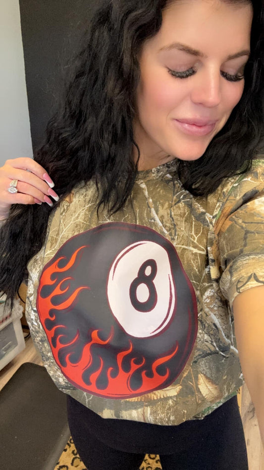FLAME 8 BALL CAMO TEE