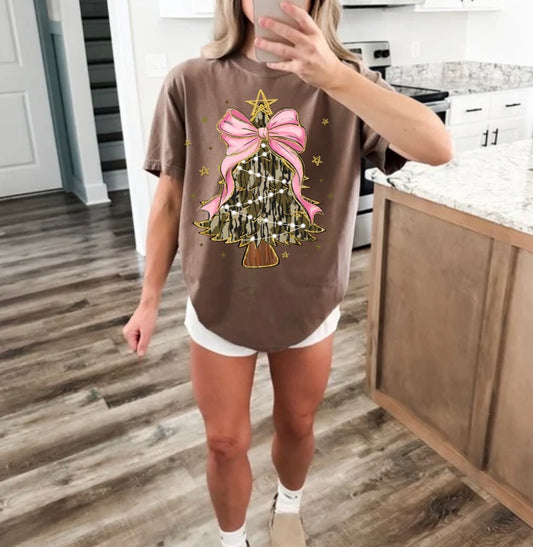 Camo tree comfort colors tee