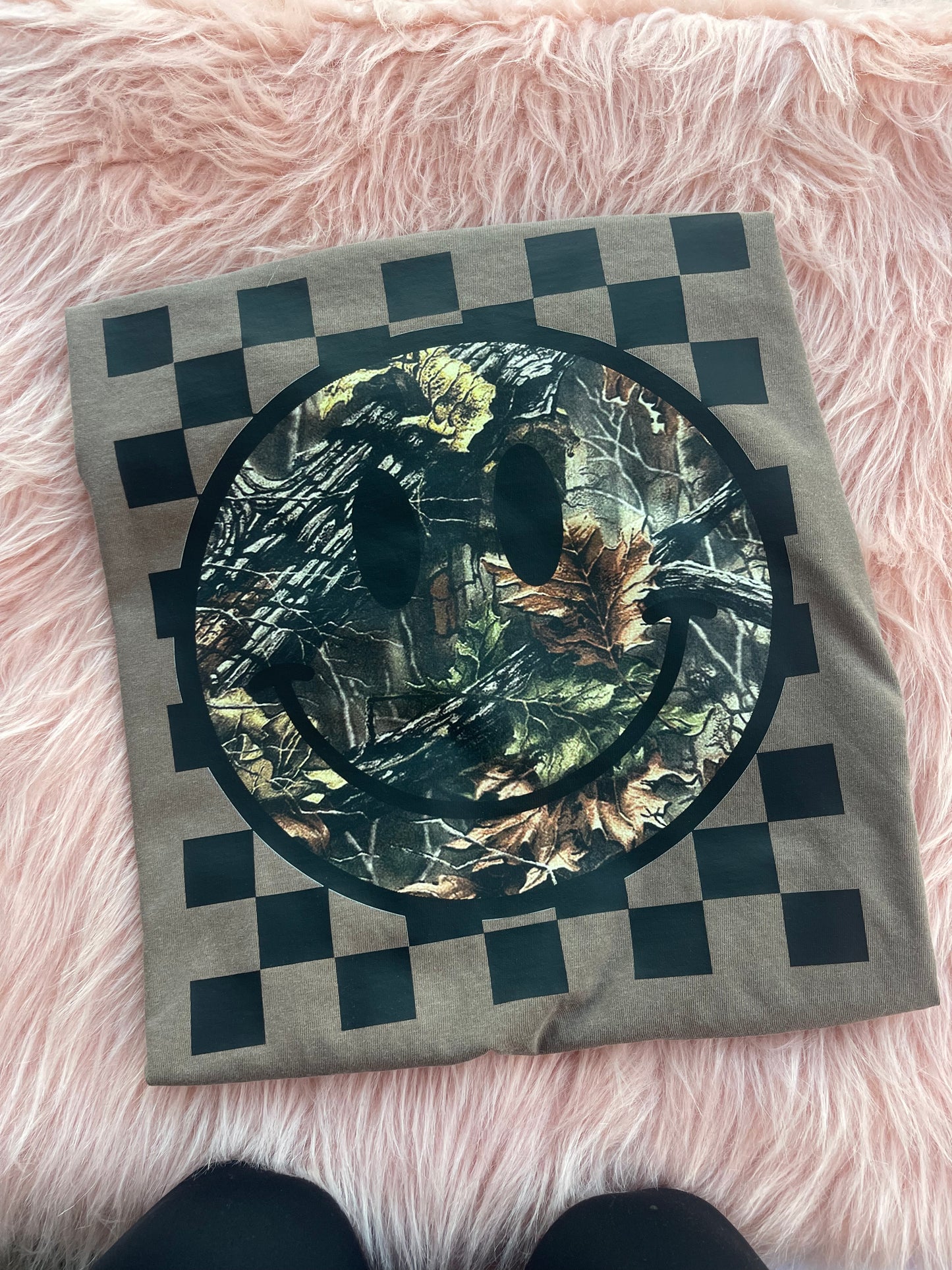Checkered Smiley Camo Tee