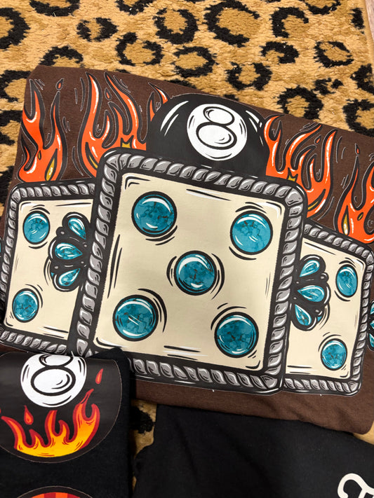 DICE & 8BALL FIRE TEE
