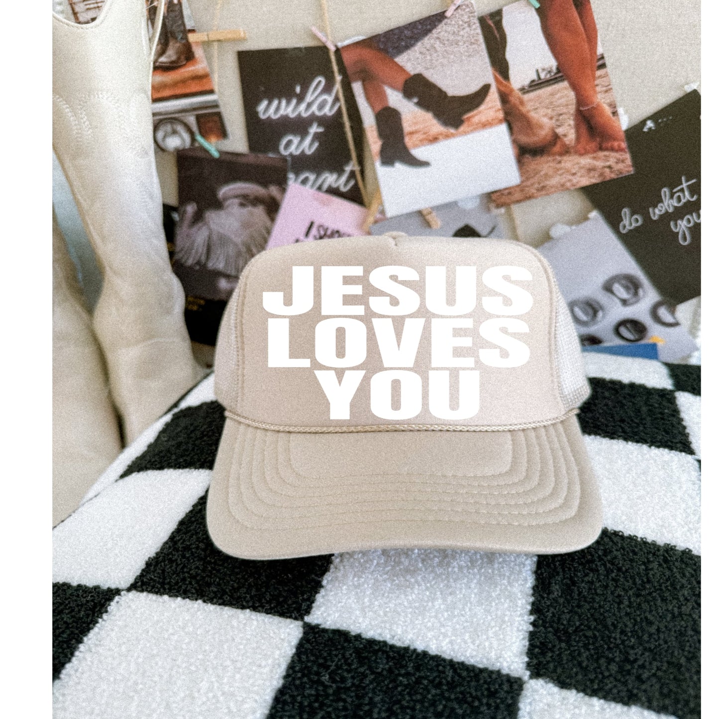 JESUS LOVES YOU TRUCKER HAT