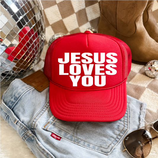 JESUS LOVES YOU TRUCKER HAT
