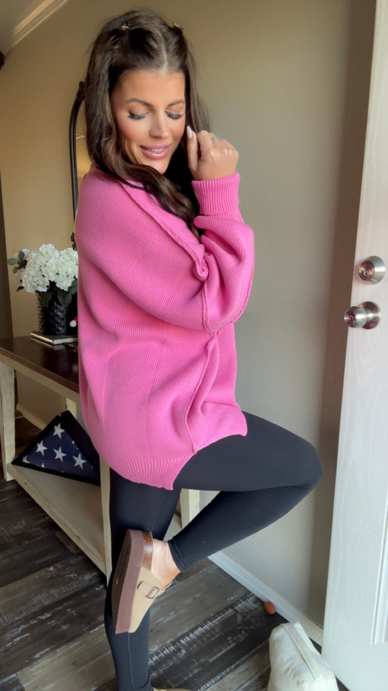 Light Pink Ribbed Sweater