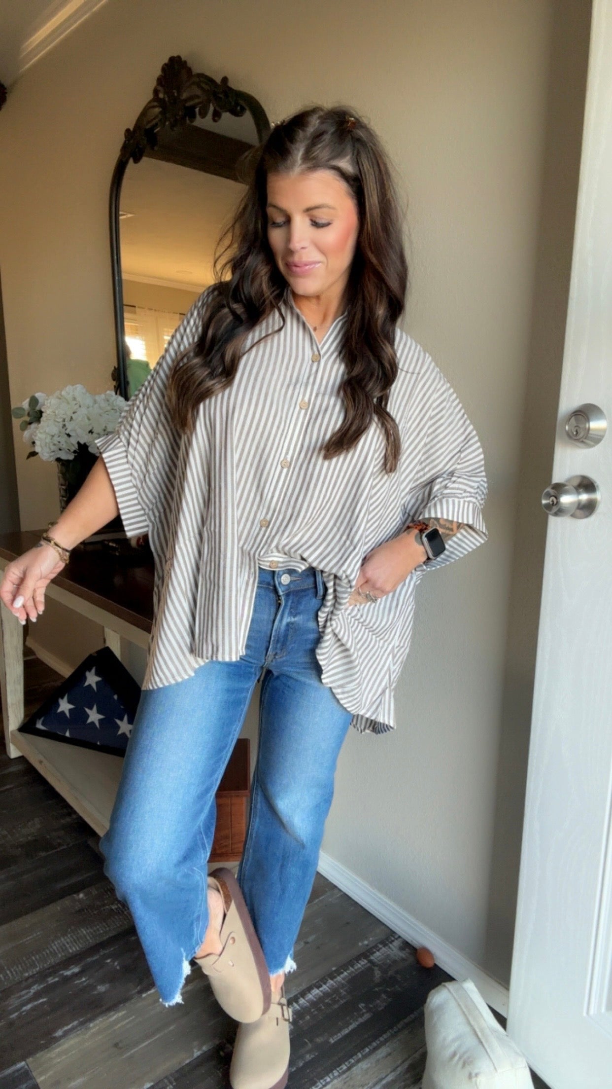 Striped Short Sleeve Top