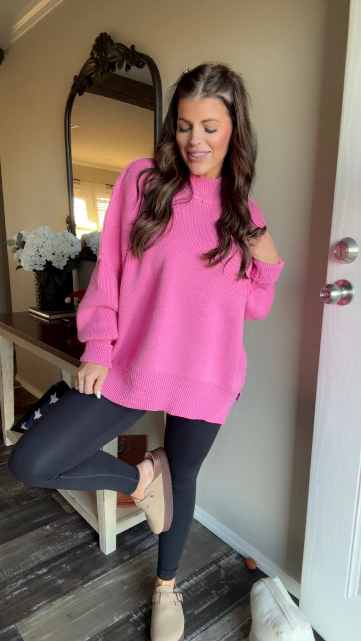 Light Pink Ribbed Sweater