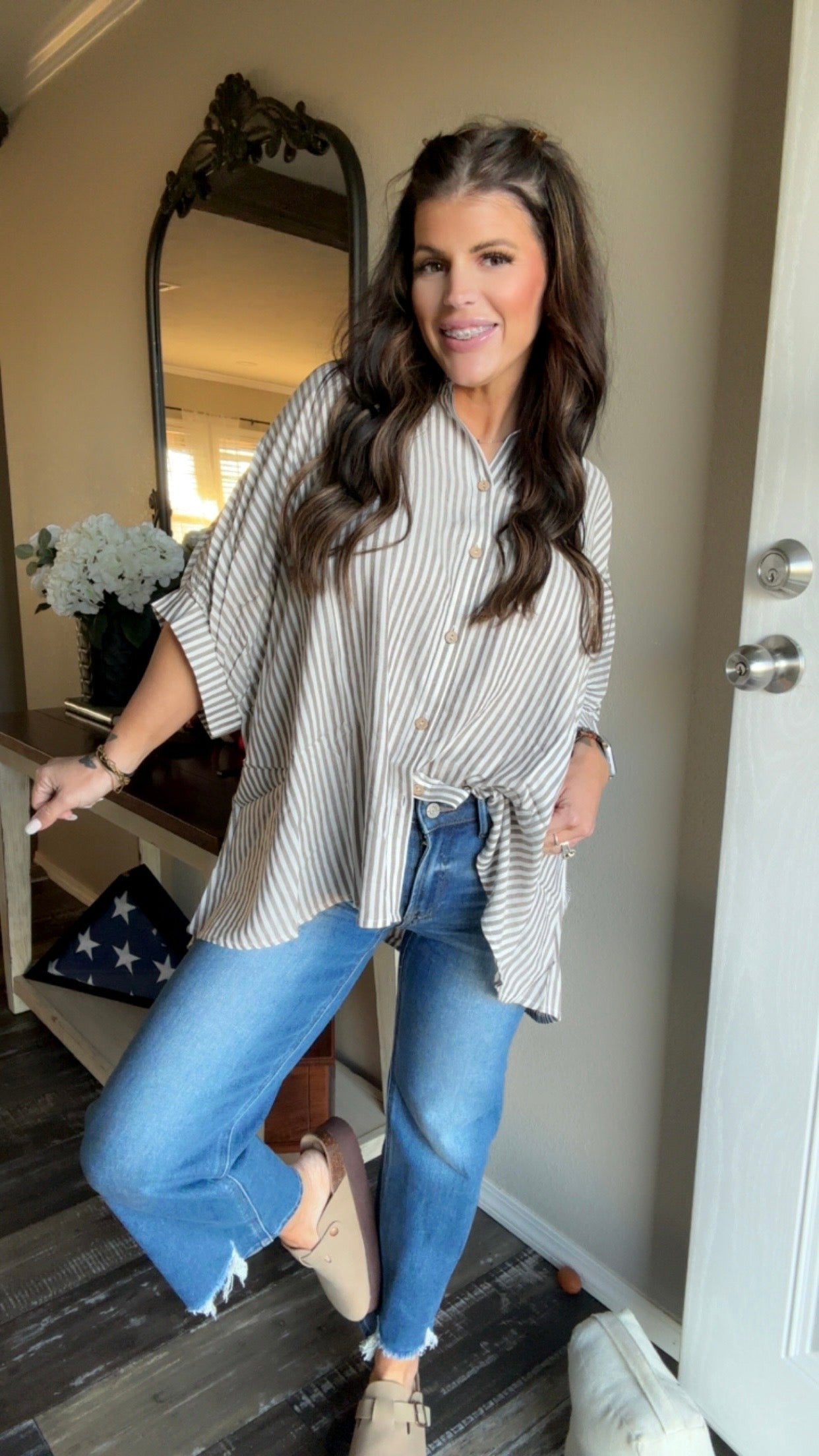 Striped Short Sleeve Top