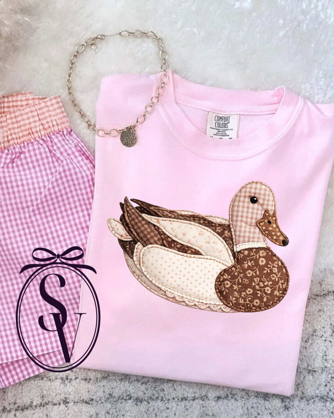 Brown Patchwork Duck Comfort Color Tee