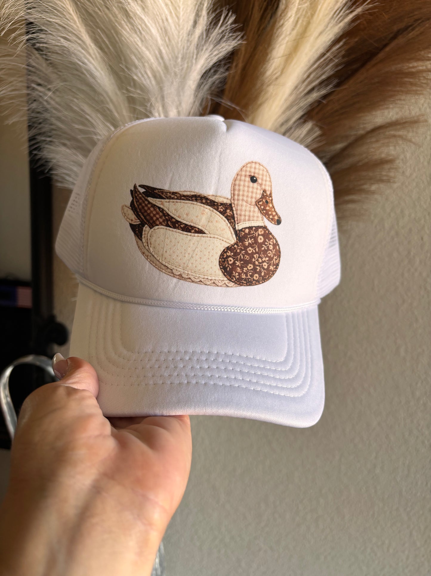 PINK PATCHWORK DUCK TRUCKER